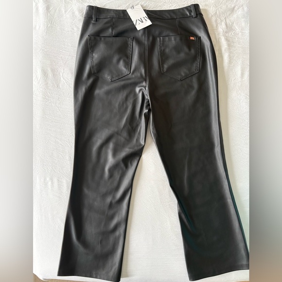 Zara Dark Faux Leather Trousers - Picture 3 of 4